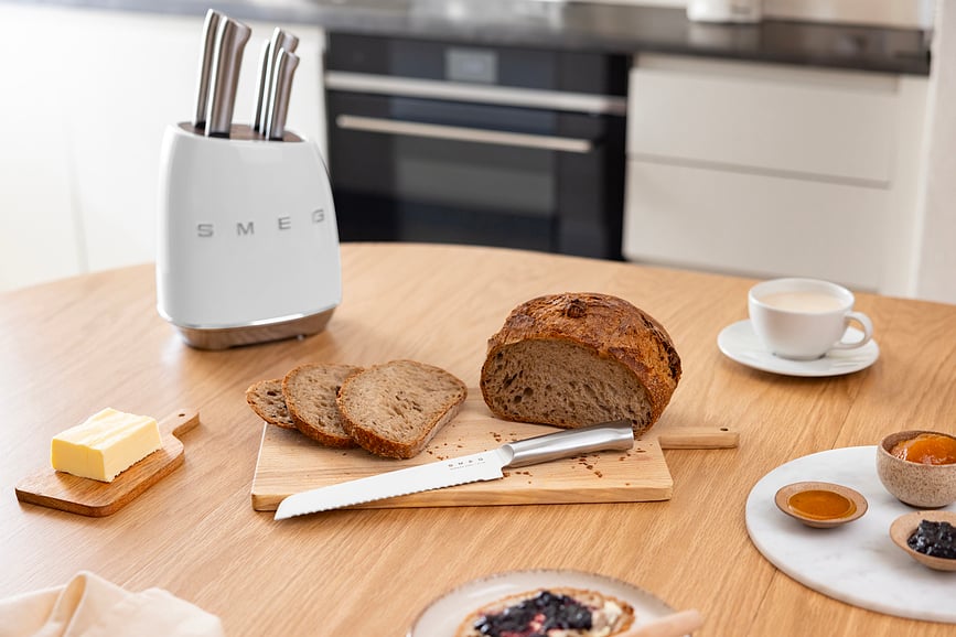 50's Style Set Noževa u bloku crni 6 kom.