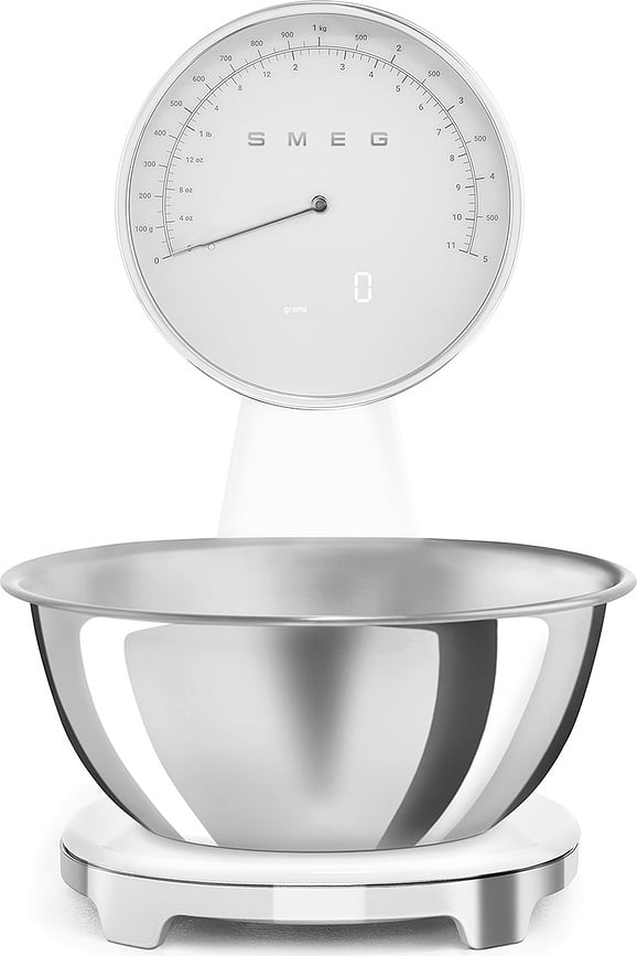 Báscula de cocina analógica y digital 50's Style, blanca