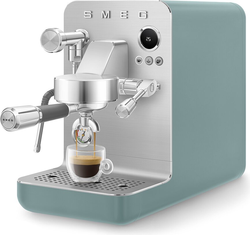 Cafetera Espresso Smeg, verde esmeralda mate