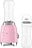 Mixeur Sport 50's Style rose pastel avec bouteille supplémentaire