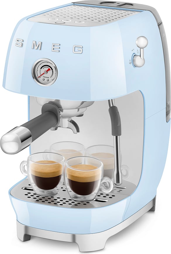 Pákový kávovar s funkcí Cold Brew 50's Style pastelově modrý