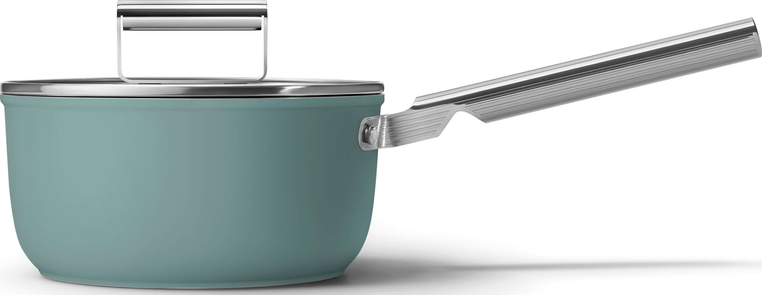 Casserole vert émeraude mat 20cm + couvercle Smeg SPF2012EGM