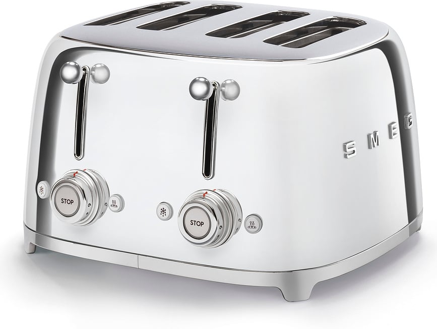 Tostadora cromada 50's Style, de 4 ranuras