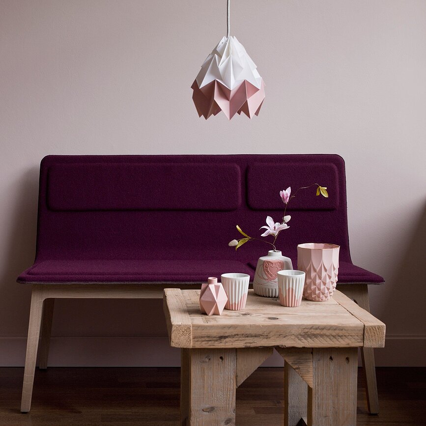 Moth Lampe bicolore, blanc et or