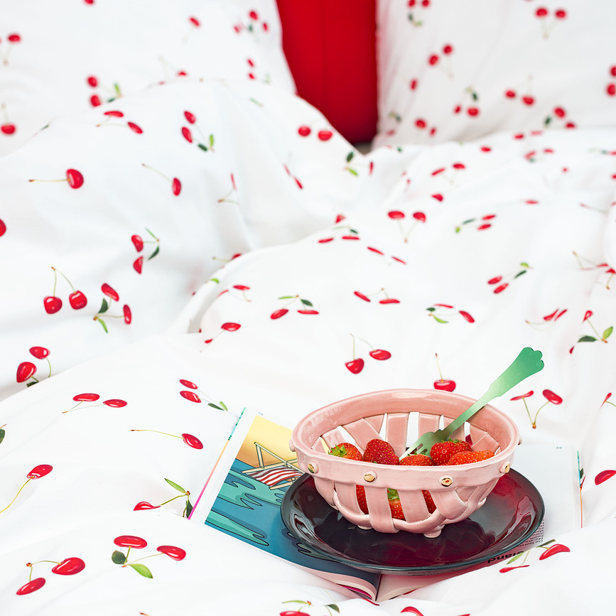 Cherries Posteljnina, 200 x 200 cm