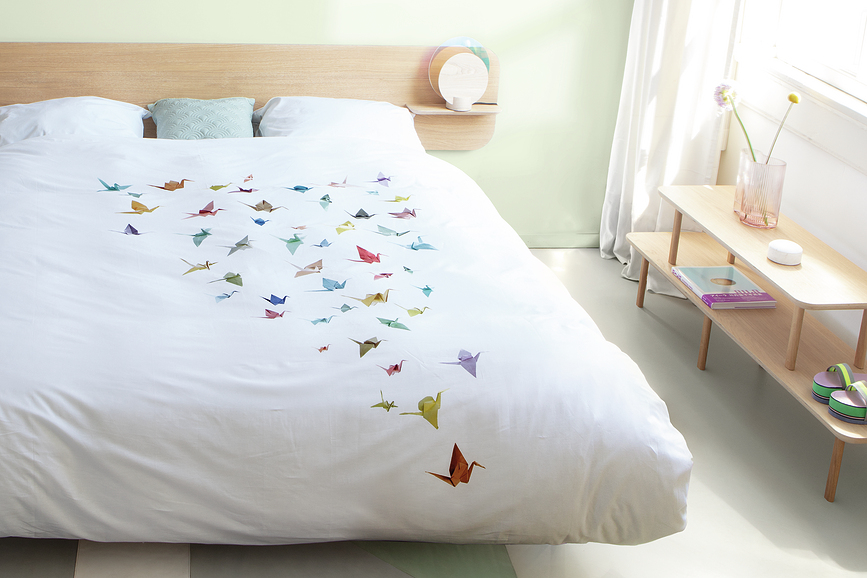 Crane Birds Housse de Couette, 135 x 200 cm