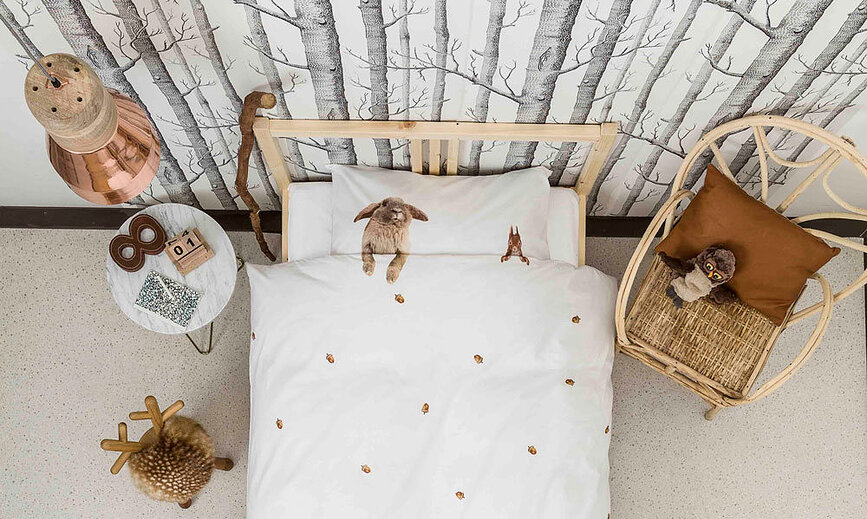 Παπλωματοθήκη φανελένια Furry Friends 260 x 220 cm με 2 μαξιλαροθήκες 60 x 70 cm