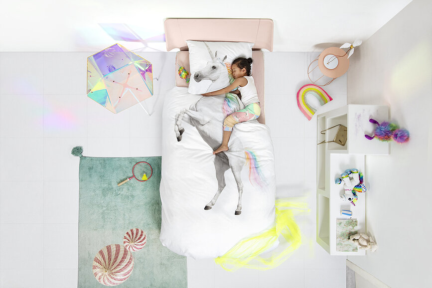 Παπλωματοθήκη Unicorn White 260 x 220 cm με 2 μαξιλαροθήκες 60 x 70 cm
