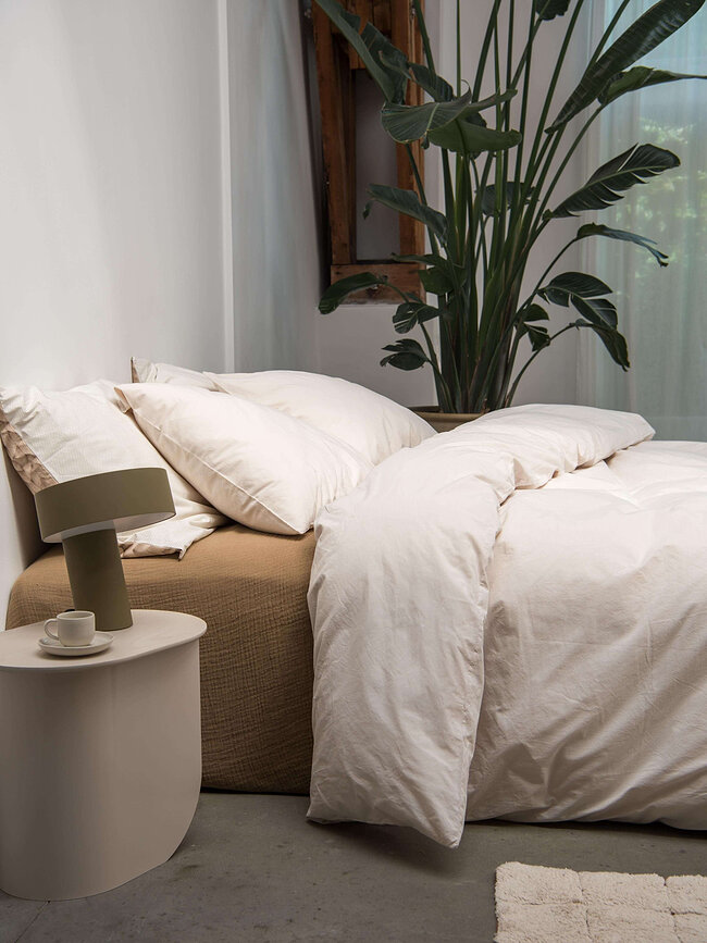 Parure de lit Beige 260 x 220 cm avec 2 taies d'oreiller 60 x 70 cm