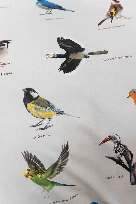 Parure de lit Bird Watching 260 x 220 cm avec 2 taies d'oreiller 60 x 70 cm