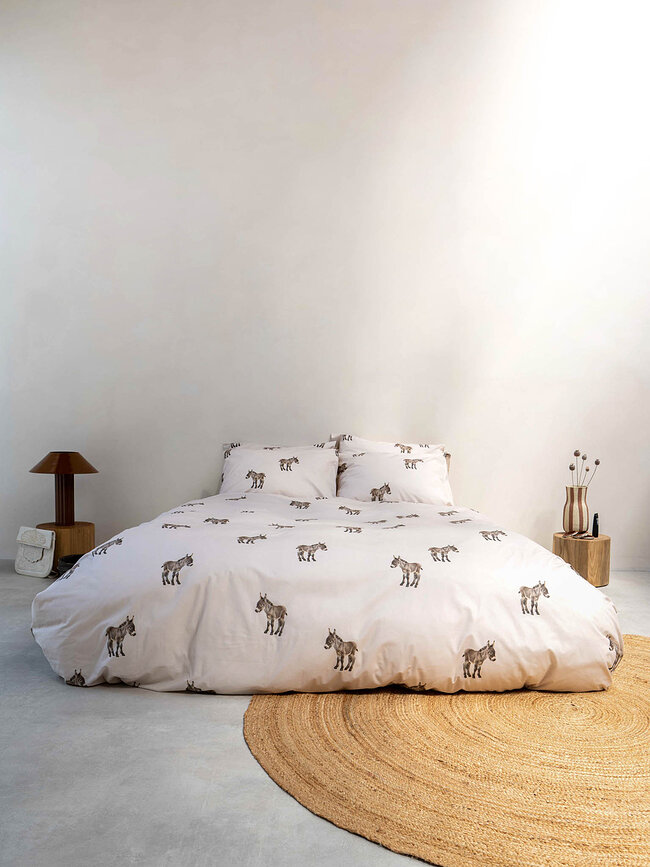 Parure de lit Donkeys 260 x 220 cm avec 2 taies d'oreiller 60 x 70 cm