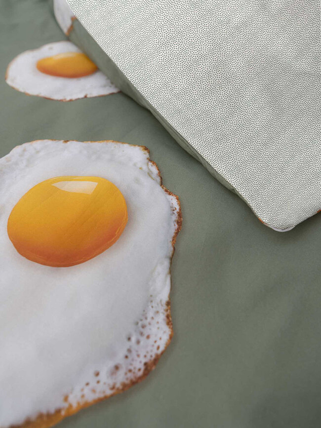Parure de lit Eggs 260 x 220 cm avec 2 taies d'oreiller 60 x 70 cm
