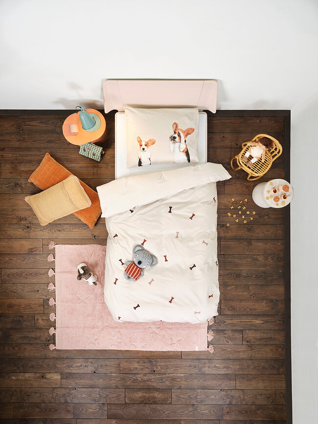 Parure de lit en flanelle Beagle Friends 200 x 200 cm avec 2 taies d'oreiller 60 x 70 cm