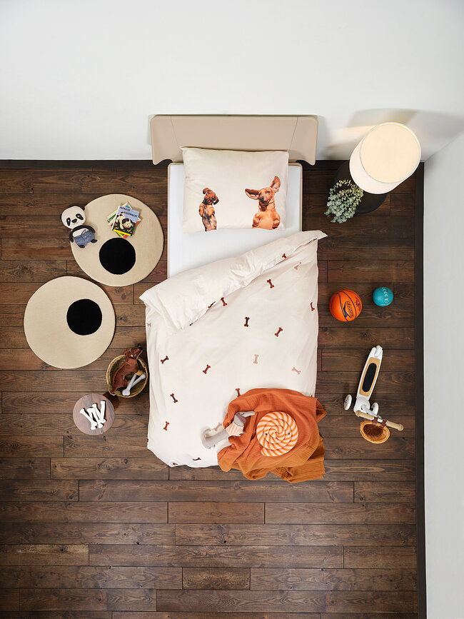 Parure de lit en flanelle Dachshund Friends 260 x 220 cm avec 2 taies d'oreiller 60 x 70 cm