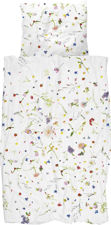 Parure de lit Flower Fields 140 x 200 cm avec taie d'oreiller 60 x 70 cm