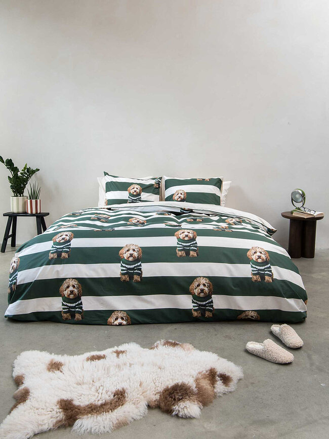 Parure de lit Labradoodle 260 x 220 cm avec 2 taies d'oreiller 60 x 70 cm