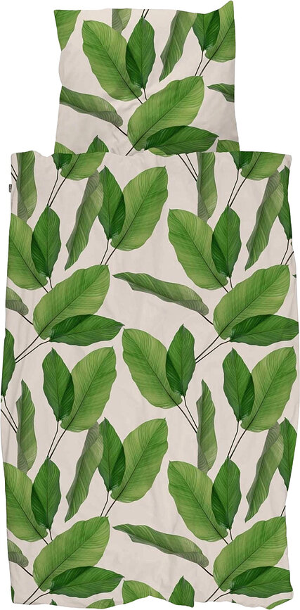 Parure de lit Leaf Me 140 x 200 cm avec taie d'oreiller 60 x 70 cm