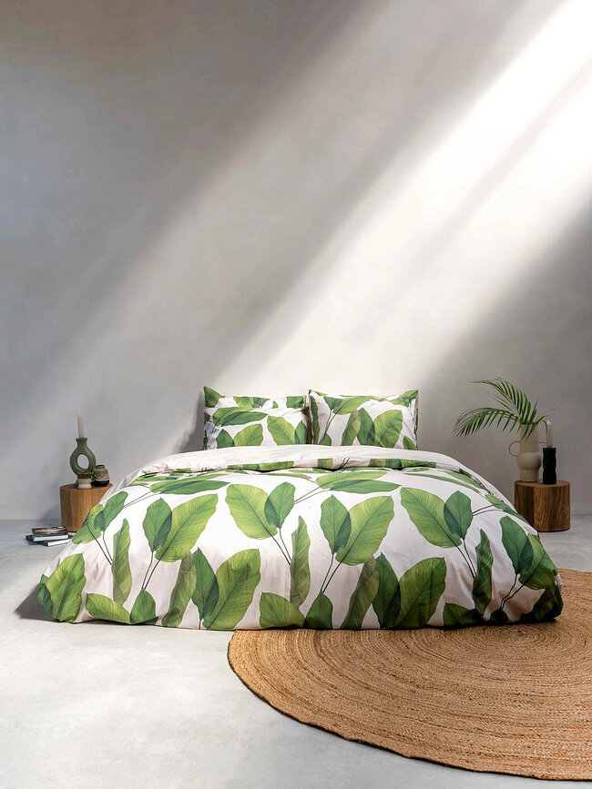 Parure de lit Leaf Me 260 x 220 cm avec 2 taies d'oreiller 60 x 70 cm