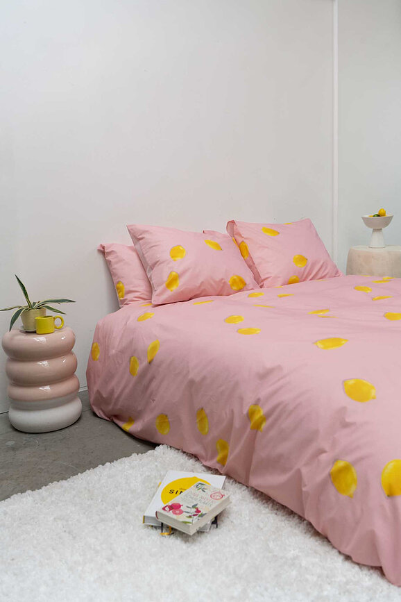Parure de lit Lemon 260 x 220 cm avec 2 taies d'oreiller 60 x 70 cm