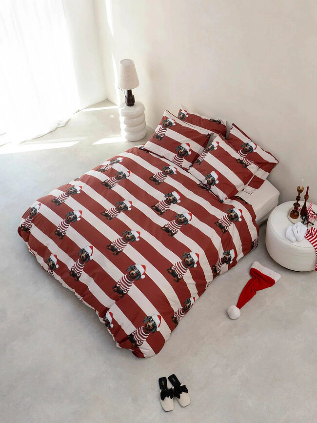 Parure de lit Pierre Xmas 260 x 220 cm avec 2 taies d'oreiller 60 x 70 cm