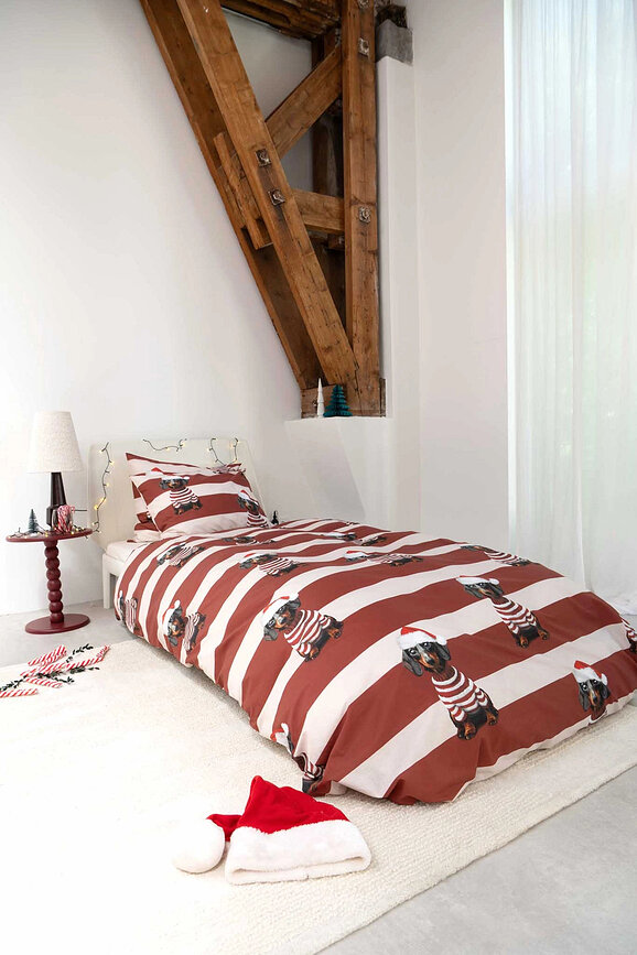 Parure de lit Pierre Xmas 260 x 220 cm avec 2 taies d'oreiller 60 x 70 cm