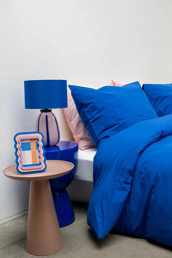 Parure de lit Royal Blue 260 x 220 cm avec 2 taies d'oreiller 60 x 70 cm