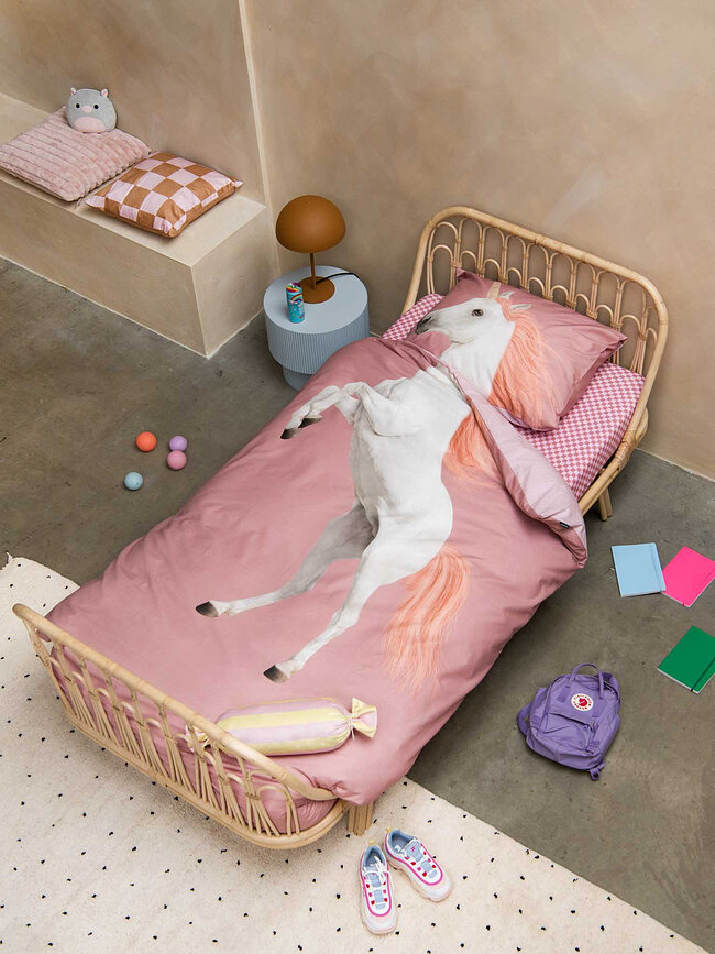 Parure de lit Unicorn Pink 200 x 200 cm avec 2 taies d'oreiller 60 x 70 cm