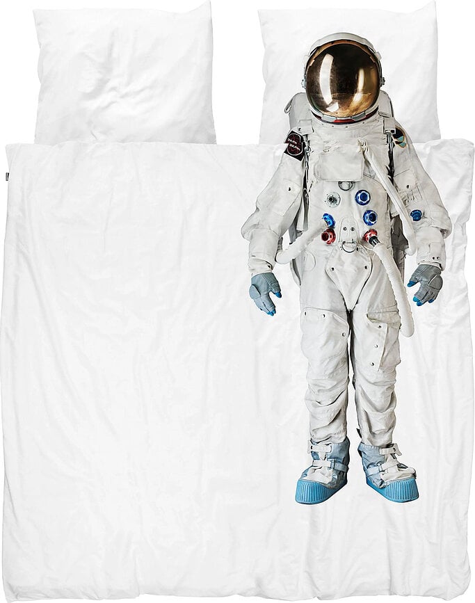 Ropa de cama Astronaut Grey Space 200 x 200 cm con 2 fundas de almohada 60 x 70 cm