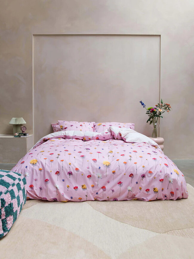 Ropa de cama Bloom Pink 260 x 220 cm con 2 fundas de almohada 60 x 70 cm
