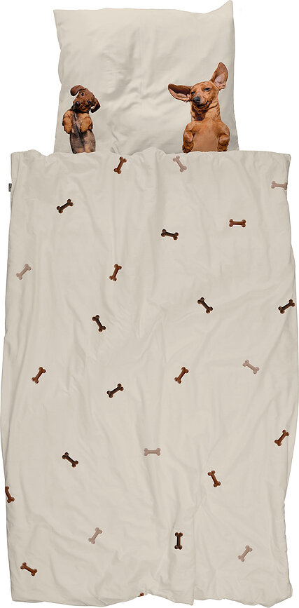 Ropa de cama de franela Dachshund Friends 140 x 200 cm con funda de almohada 60 x 70 cm