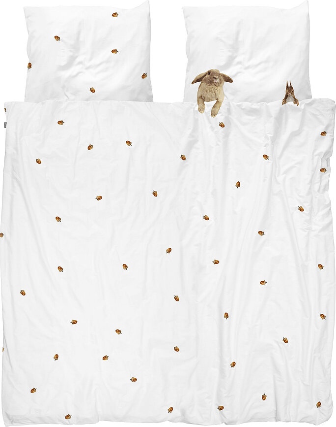 Ropa de cama de franela Furry Friends 240 x 220 cm con 2 fundas de almohada 60 x 70 cm