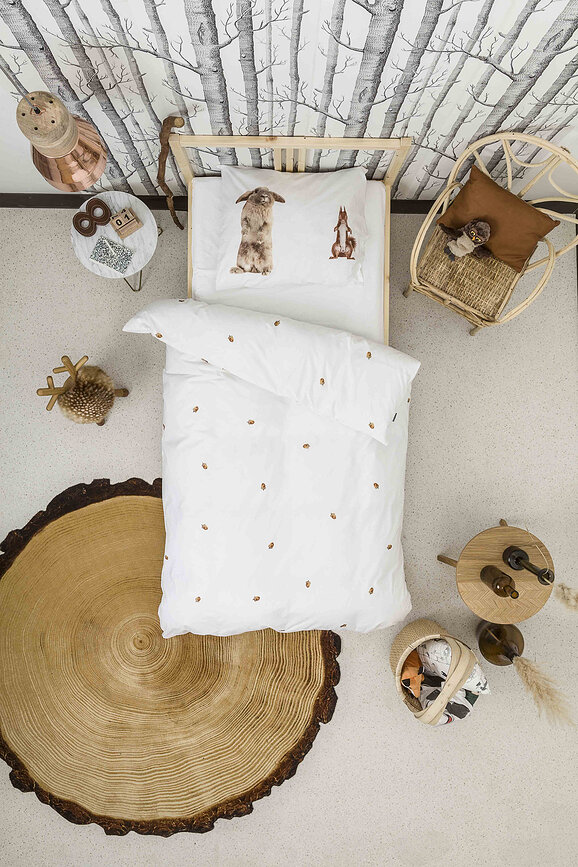 Ropa de cama de franela Furry Friends 260 x 220 cm con 2 fundas de almohada 60 x 70 cm