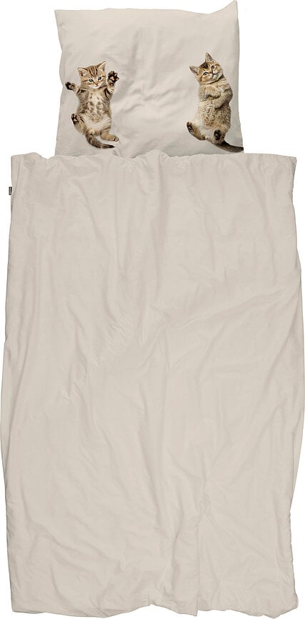 Ropa de cama de franela Kitten Friends 240 x 220 cm con 2 fundas de almohada 60 x 70 cm