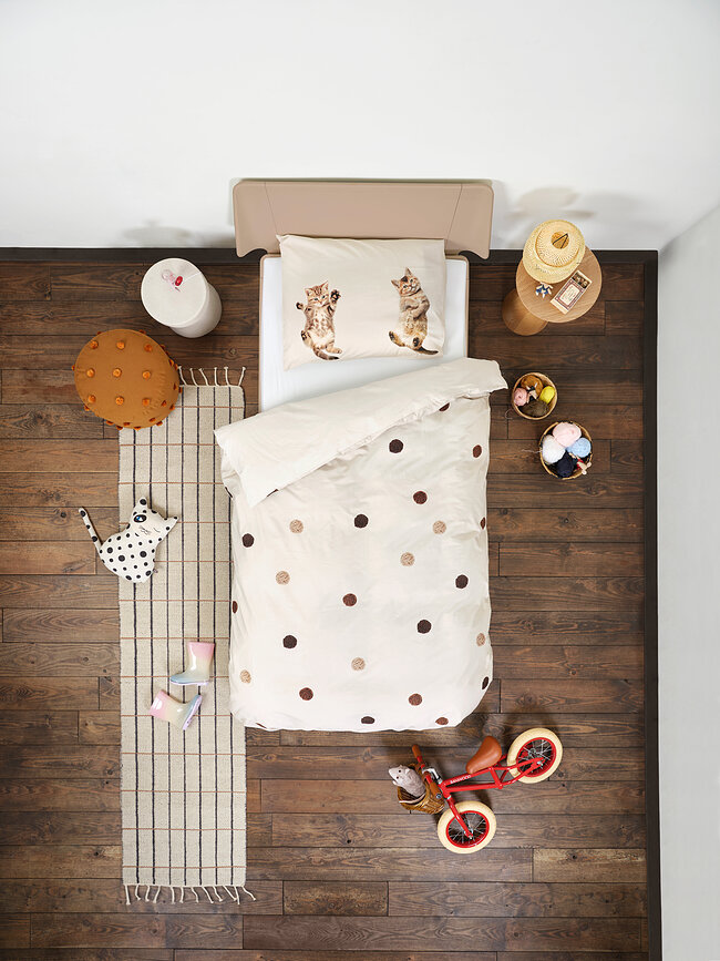 Ropa de cama de franela Kitten Friends 240 x 220 cm con 2 fundas de almohada 60 x 70 cm