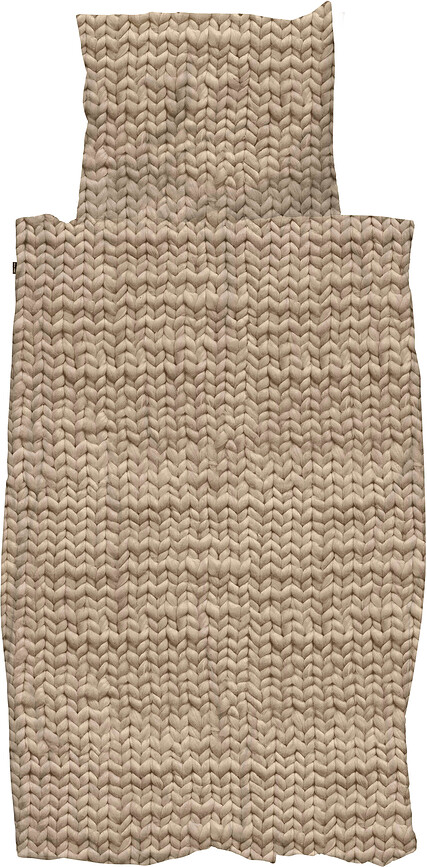 Ropa de cama de franela Twirre Sand 140 x 200 cm con funda de almohada 60 x 70 cm