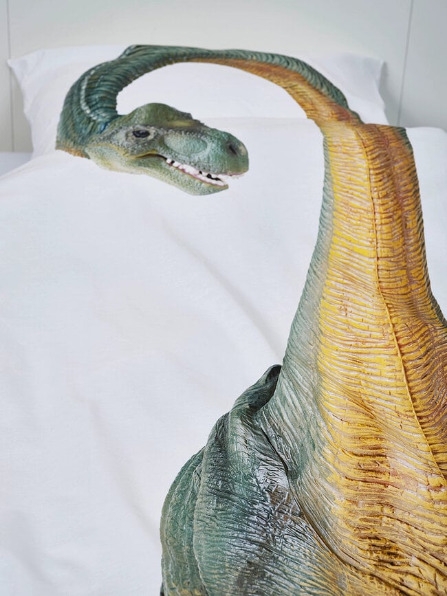 Ropa de cama Dino Bronto 200 x 200 cm con 2 fundas de almohada 60 x 70 cm