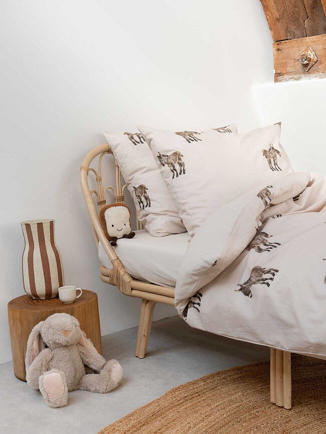 Ropa de cama Donkeys 140 x 200 cm con funda de almohada 60 x 70 cm