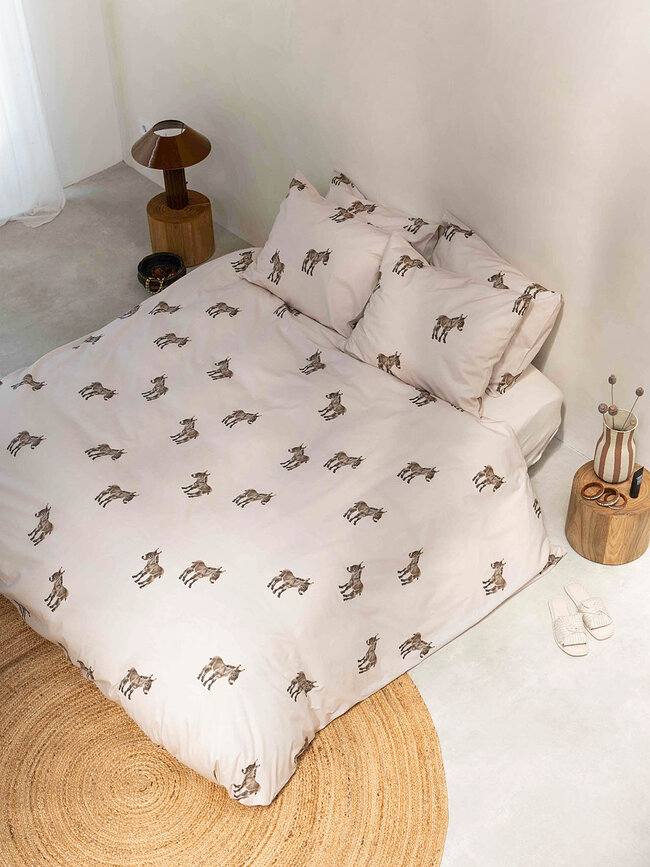 Ropa de cama Donkeys 140 x 200 cm con funda de almohada 60 x 70 cm