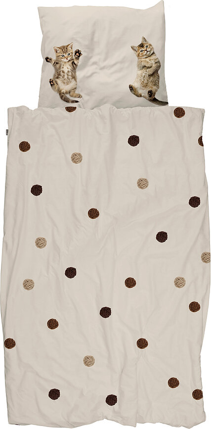 Ropa de cama Kitten Friends 140 x 200 cm con funda de almohada 60 x 70 cm
