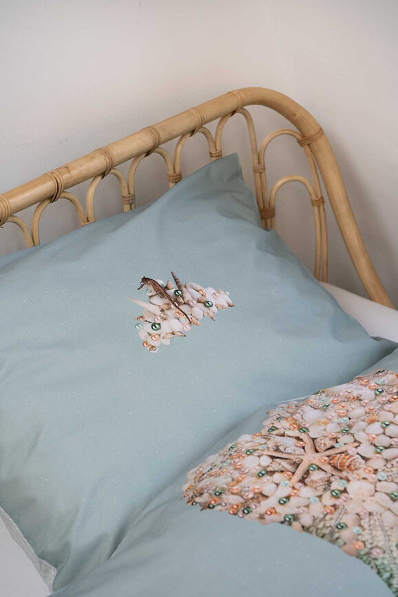 Ropa de cama Mermaid Aqua 140 x 200 cm con funda de almohada 60 x 70 cm