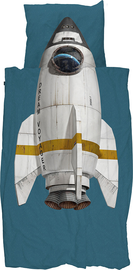 Ropa de cama Rocket Smokey Blue 140 x 200 cm con funda de almohada 60 x 70 cm