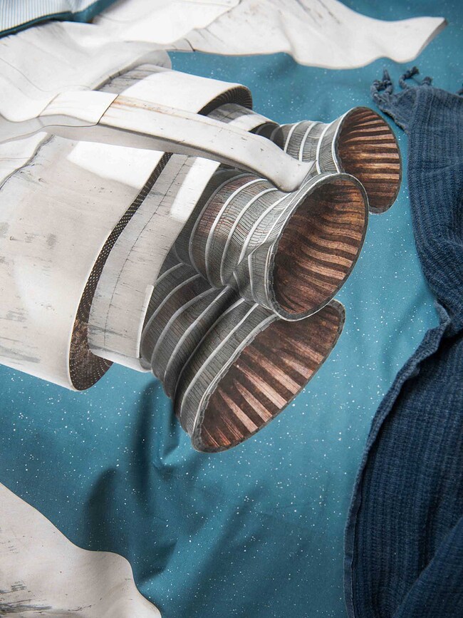 Ropa de cama Rocket Smokey Blue 200 x 200 cm con 2 fundas de almohada 60 x 70 cm