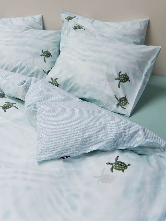 Ropa de cama Sea Turtles 140 x 200 cm con funda de almohada 60 x 70 cm