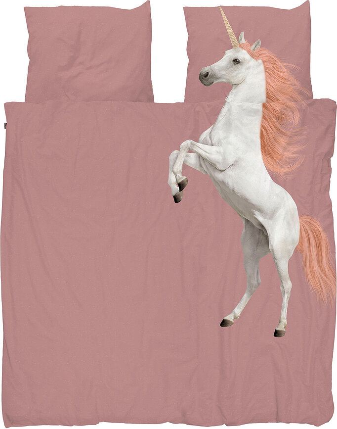 Ropa de cama Unicorn Pink 200 x 200 cm con 2 fundas de almohada 60 x 70 cm