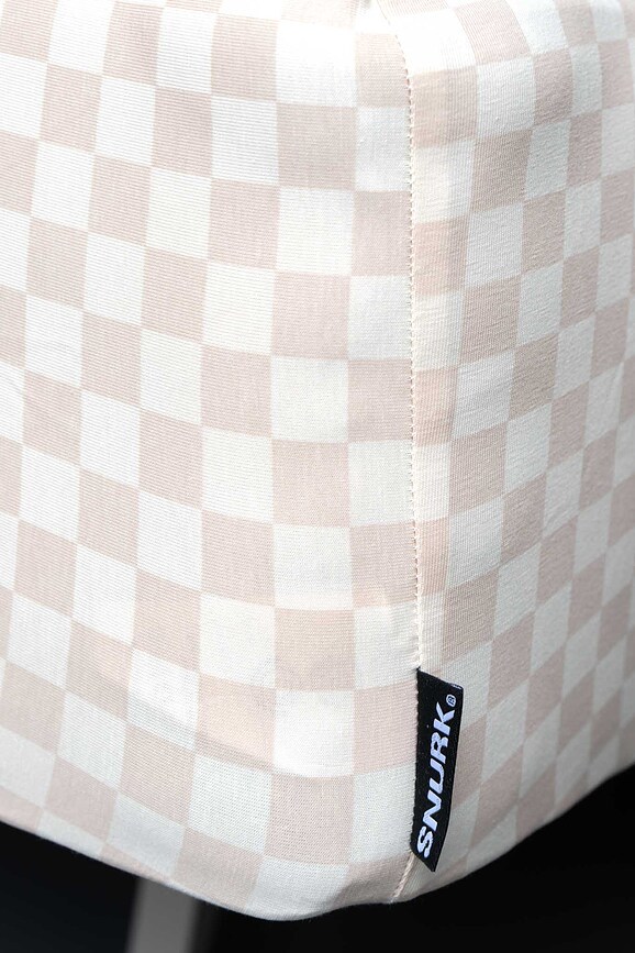 Sábana bajera ajustable Check Beige 180 x 200 cm