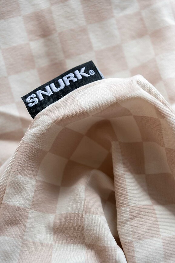 Sábana bajera ajustable Check Beige 180 x 200 cm