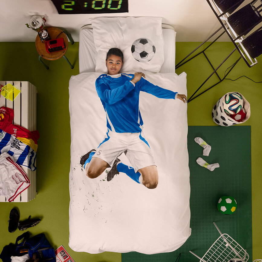 Sängkläder Soccer Champ Blue 140 x 200 cm med örngott 60 x 70 cm