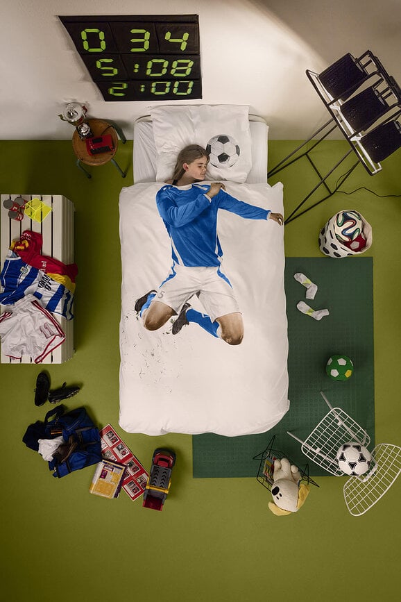 Sängkläder Soccer Champ Blue 140 x 200 cm med örngott 60 x 70 cm