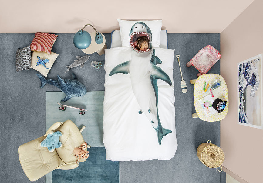 Shark Housse de Couette 135 x 200 cm