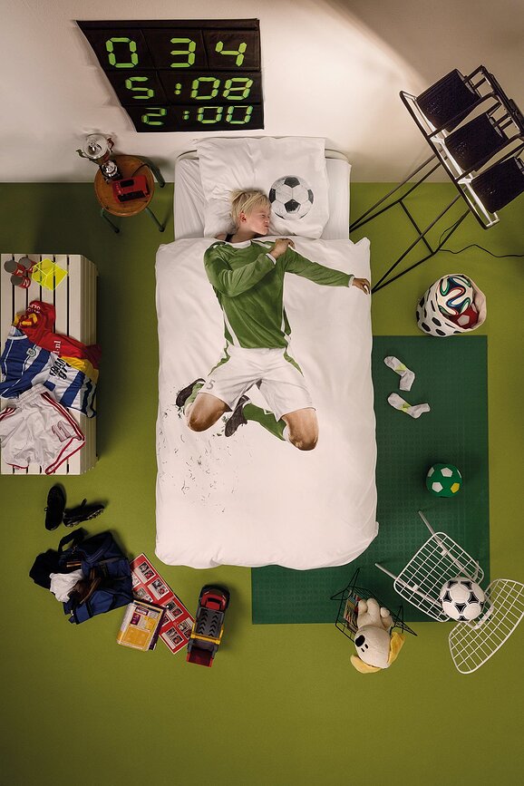 Soccer Champ Posteljina 135 x 200 cm plava